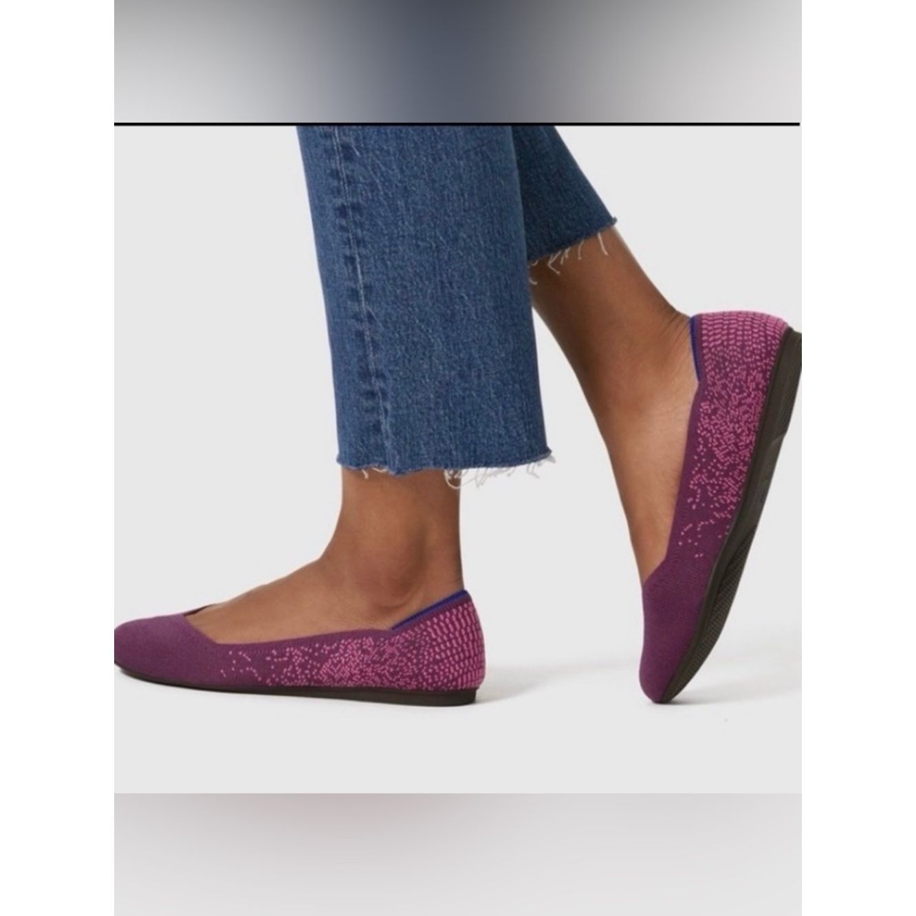 Rothys Fig Python Flat Round Toe Size 6.5 Nib